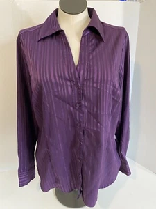 Laura Scott Damen Bluse Oberteil 16/18 W lila Knopfleiste Langarm Kragen - Bild 1 von 11