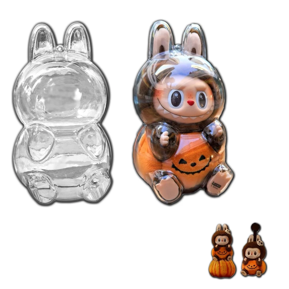 Pumpkin Style Acrylic Display Box with Cover | Clear Figures Display Case - Image 1 of 4