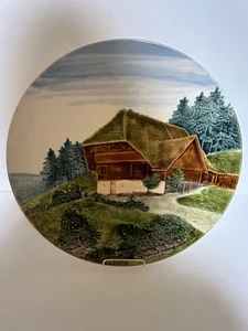 Alemania Casa de campo pintada a mano 13 1/4' plato/pared colgante Barncor producto #2553! - Imagen 1 de 11