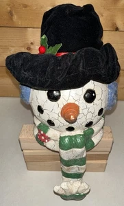 The Original Christmas Collection Paper Pulp Stocking Holder SNOWMAN Homespun - Picture 1 of 15