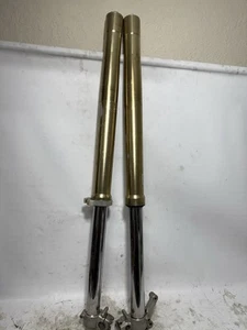 1995 Suzuki RM125 OEM Forks Left & Right Gold STRAIGHT! - Picture 1 of 20