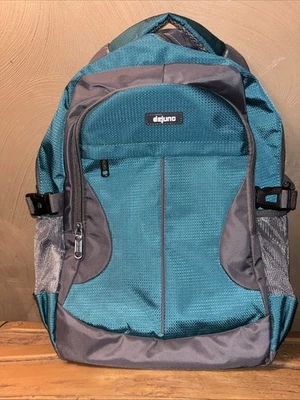 Mochila Dejuno Crestone verde azulado y gris 19x14x6,5 con funda para computadora portátil nueva sin etiquetas Foto 1 de 4