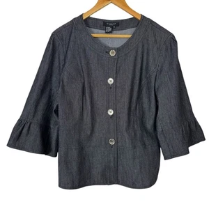 Sandro Sportswear anthrazitgrauer Blazer Jacke Damen XL Rüschen 3/4 Arm Freizeit - Bild 1 von 10