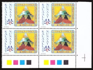 Groenlandia 1993 MNH Guía de colores negro Rt Lo, 50 años Movimiento Scout, Scouting - Imagen 1 de 1
