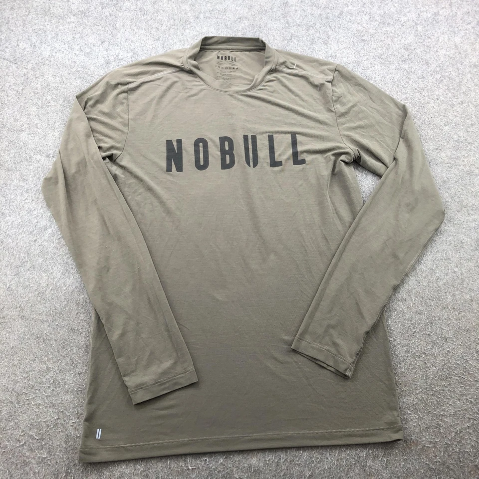 NOBULL Shirt Mens Medium Olive Green Classic Long Sleeve Performance Training - Image 1 of 4