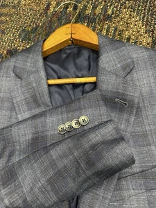 Daniel Cremieux Loro Piana Blazer 40S Sport Coat Blue Plaid Silk Wool Linen - Picture 1 of 14