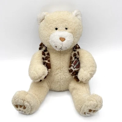 Harley-Davidson Gato Bebé Peluche Beige Gatito Usando Chaleco Manchado Sentado De Colección 8” Foto 1 de 4