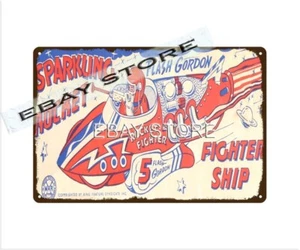 antique-style MARX FLASH GORDON SPARKLING ROCKET FIGHTER SHIP TOY tin sign - Picture 1 of 2