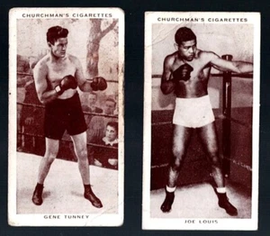 HOF $ Set: 1938 Churchman #26 Joe LOUIS & #35 Gene TUNNEY - Boxen HOF - - Bild 1 von 2