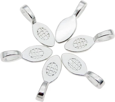 100 Piezas Pegamento de Plata en Fianza Dije Colgante Pendiente Fianzas para Azulejo de Vidrio Hágalo Usted Mismo Colgante Foto 1 de 4