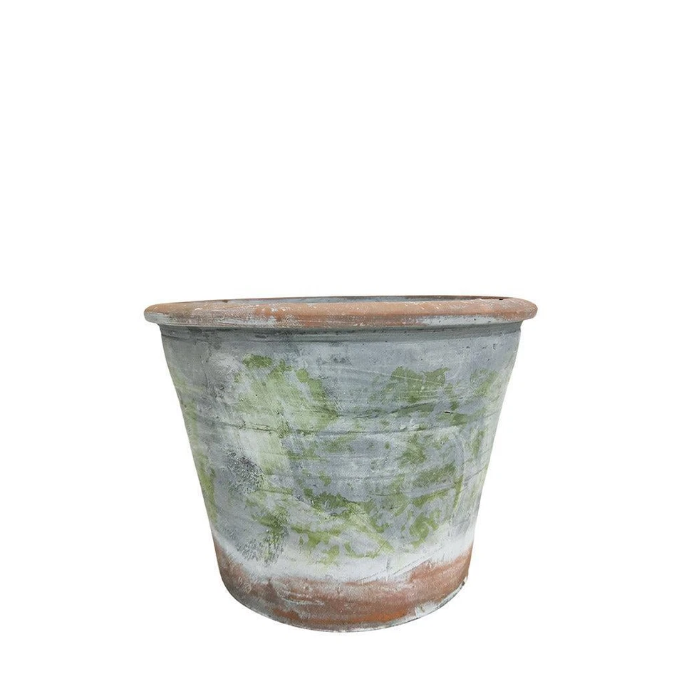 HEAVENLY HOMES AND GARDENS Vintage Hydrangea Pot, Rustic Weathered Garden Terracotta Bulb Plant Pot Planter