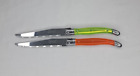 Laguiole Inox France Colored Green Orange Handle Steak Knives Lot Of 2