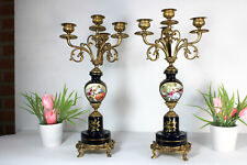 Vintage ACF sevres marked porcelain victorian scene candelabras candle holders