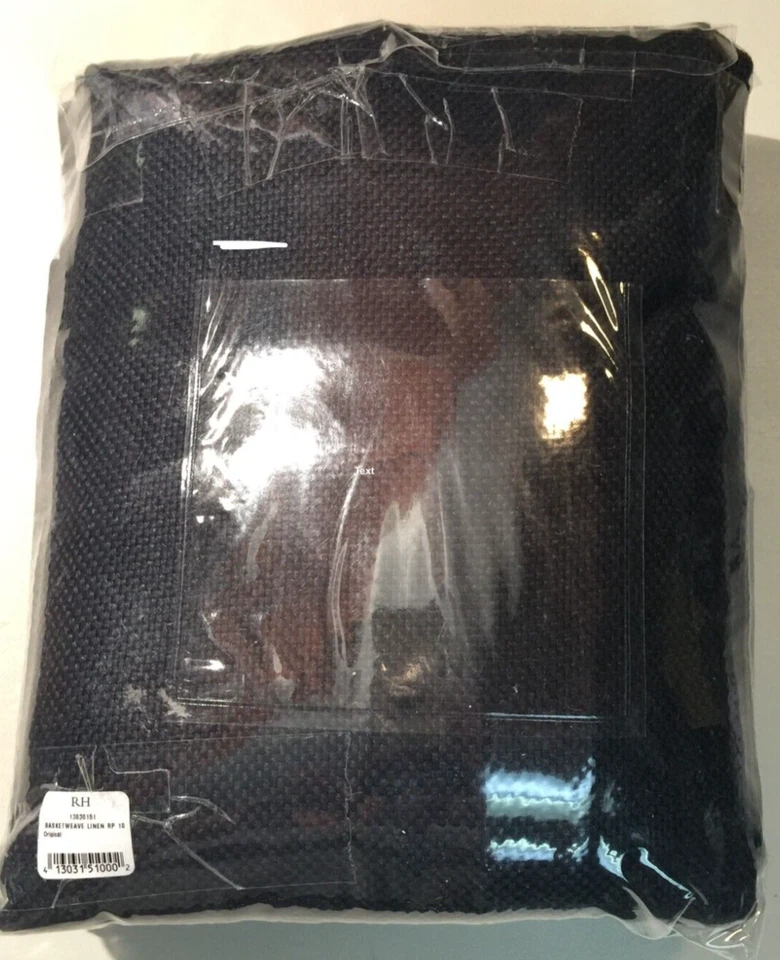 Restoration Hardware Basket Weave Linen Drapery 50"x108" Panel INDIGO RP $259+ - Image 1 of 1