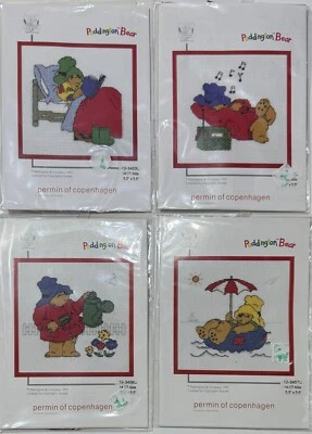 Lote de 4 Kits de Punto de Cruz Wichelt Importaciones Años 90 De Colección Oso Paddington SELLADOS Foto 1 de 4