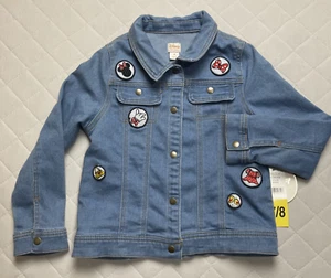 Disney Minnie Mouse Denim Jacket Girls 7/8 Collection by Tutu Couture Jean Snap - Picture 1 of 10