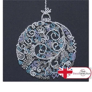 CHRISTMAS BAUBLE LACE BALL ABRIS ART BEAD EMBROIDERY KIT MIDI 15cmx15cm (AM-231) - Picture 1 of 8