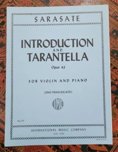 SARASATE, Introduction and tarantella, op 43, Violin and Piano - Picture 1 of 2