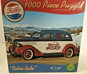 "RETRO RIDE" Pepsi 1000 Piece Jigsaw Puzzle 2013, Size is 27" x 20"  VINTAGE CAR