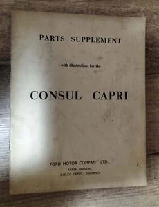 FORD CAPRI CONSUL PART SUPPLEMENT - BROCHURE RICAMBI IN INGLESE- ANNI 60 - Foto 1 di 2