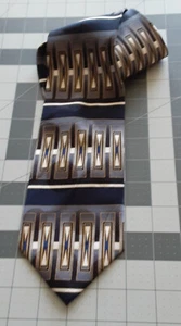 Di Moggio Mens Neck Tie 4” x 58" Hand Made 100% Hand Made Pure Silk Blues/Gray - Picture 1 of 7