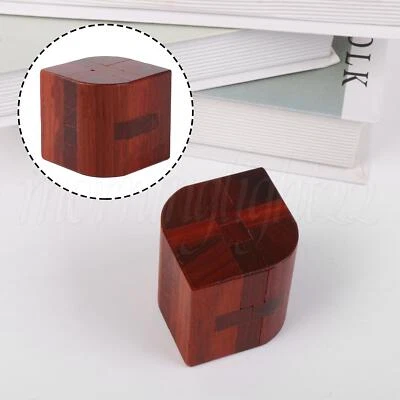 Rosewood Kongming Lu Ban 3D 拼图锁用于装饰柳叶形红色 — 第 1/4 张图片