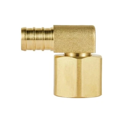 EFIELD 1/2 英寸 Pex × 1/2 英寸金属旋转肘黄铜压接配件无铅免运费 — 第 1/4 张图片
