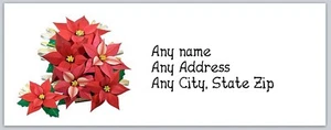 Personalized Address Labels Christmas Poinsettia (AC 246) - Picture 1 of 3