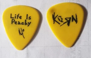 Korn "Life Is Peachy" pick Munky Black on Yellow - Picture 1 of 1