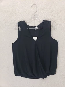 Divided H M Women Top 14 Black 100% Polyester Sleeveless V Neck Casual Tank - Picture 1 of 18