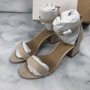 CALL IT SPRING BY ALDO SUEDE BLOCK HEEL ANKLE STRAP SANDALS BONE BEIGE 8.5 - Picture 1 of 11