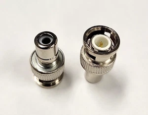 2 Pcs BNC Male Plug to RCA Female Jack Adapter M/F Coax Cable Converter 900904 - Imagen 1 de 2