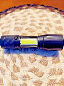 2 X LED/COB Mini Flashlight Tactical Zoom Bright USB Rechargeable W/USB Cable - Picture 1 of 6