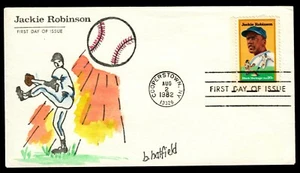 US #2016 FDC Jackie Robinson, Ernest Langer Handpainted/Signed UA No. 20/26 - Picture 1 of 2