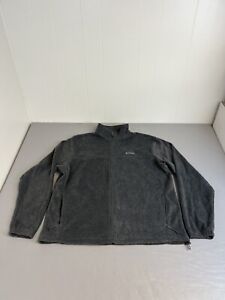 Columbia Mens Fleece Jacket XL Gray Full Zip Mock Neck Embroidered Logo Pockets