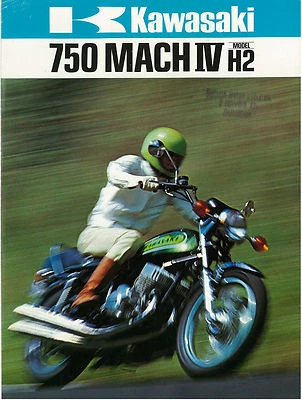 KAWASAKI Brochure H2 H2B 1974 Mach IV Sales Catalog REPRO - image 1 of 3