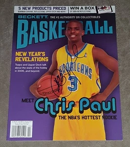 CHRIS PAUL SIGNED BASKETBALL BECKETT MAGAZINE FEBRUARY 2006 ROOKIE YEAR AUTO - Picture 1 of 1