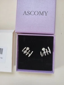 (D) Ascomy (FAUX) zierliche Diamant-Ohrringe Geschenke für sie NEU GEÖFFNETE BOX SIEHE FOTOS - Bild 1 von 7