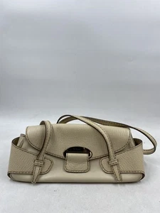 Tods Beige Textured Genuine Leather Shoulder Bag - Picture 1 of 11