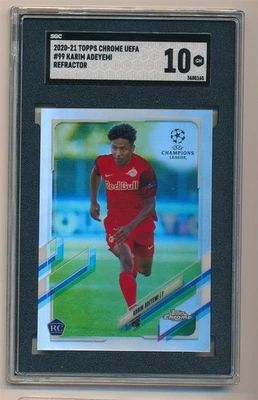 KARIN ADEYEMI 2020-21 TOPPS CHROME UEFA REFRACTOR #99 RC ROOKIE SGC 10 - Image 1 of 2