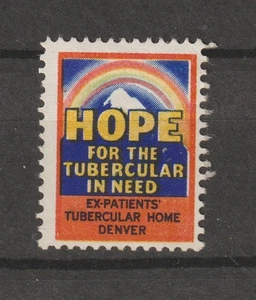 Worldwide Cinderellas Poster Stamp Seal Vignet Dever Hope Tubercular in need - Picture 1 of 1