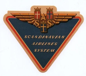 Airline Gepäckaufkleber S.A.S. Schweden #302 - Bild 1 von 1