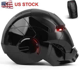 Full Black Iron Man 1:1 MK5 Jarvis Deformable Voice Control Wearable Helmet Mask - Picture 1 of 24