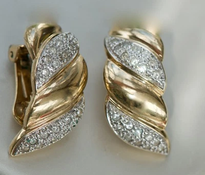 Pierre Lang | Ohrclips  Ohrringe Bicolor Halb Creolen  vergoldet  2,5 cm - Bild 1 von 4