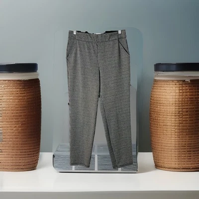 Max Studio Career Pants Womens Large Black White Check Pull On NEW Casual - Image 1 of 4