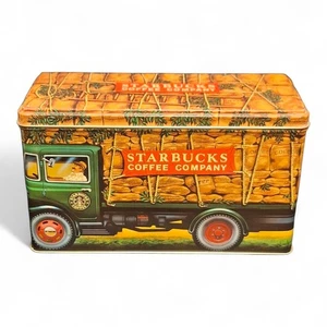Camión de colección Starbucks Coffee Company diseños de grúa plateada de hojalata 9"x5" - Imagen 1 de 7