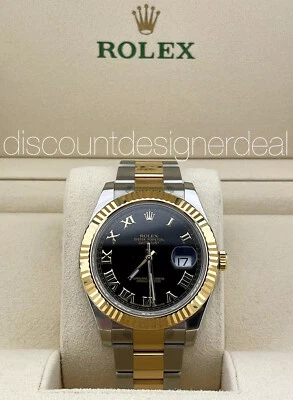 劳力士 Datejust II 41 毫米 116333 双色 18K 黄金罗马数字黑色表盘 — 第 1/4 张图片