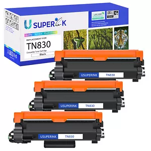3× TN830 TN830XL Black Toner Cartridge for Brother DCP-L2647DW HL-L2400D L2465DW - Picture 1 of 24