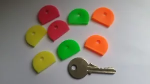 Soft Silicone Neon Key Caps Mixed Colours Covers Plastic Cap Tag Door Identifier - Picture 1 of 3