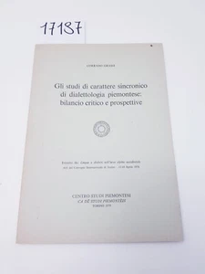 GLI STUDI DI CARATTERE SINCRONICO DI DIALETTOLOGIA PIEMONTESE... Corrado Grassi - Bild 1 von 12